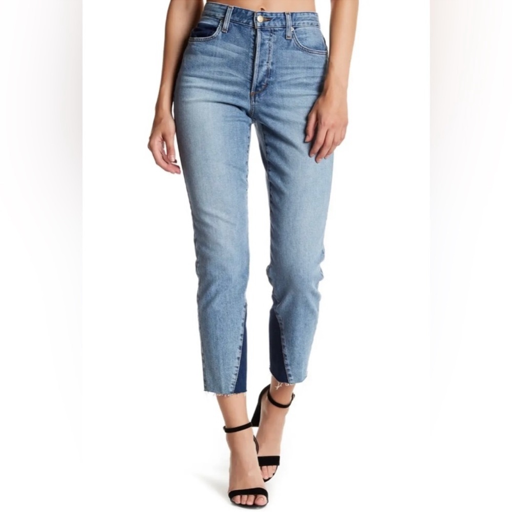 Joe’s Jeans the Debbie High Rise Straight Crop size 32 Raw Hem Button Fly